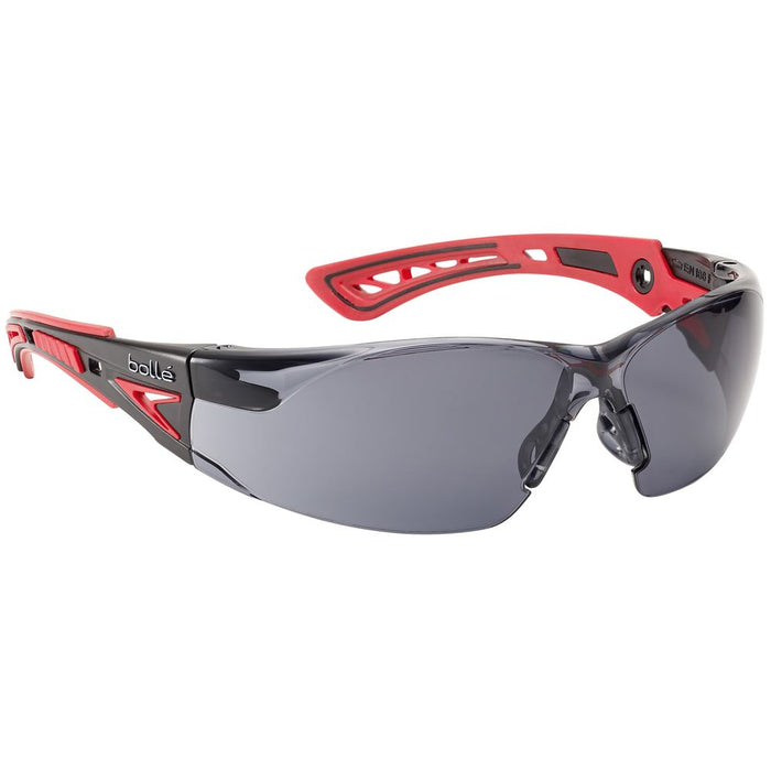 Bolle Rush+ RUSHPPSF Smoke Safety Sunglasses - Anti Scratch & Anti Fog Platinum Lens