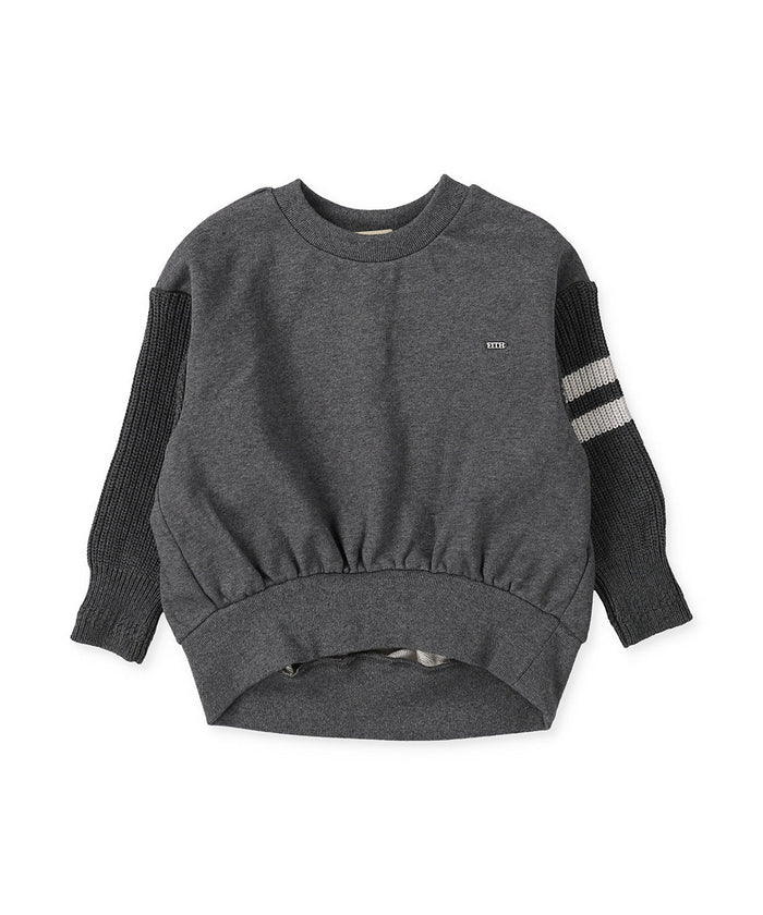 Combination Knit Detachable Collar Sweatshirt