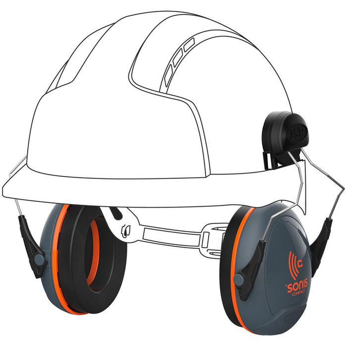 JSP Sonis Compact Helmet Mounted Ear Defenders AEB030-0CY-000 - SNR 31dB