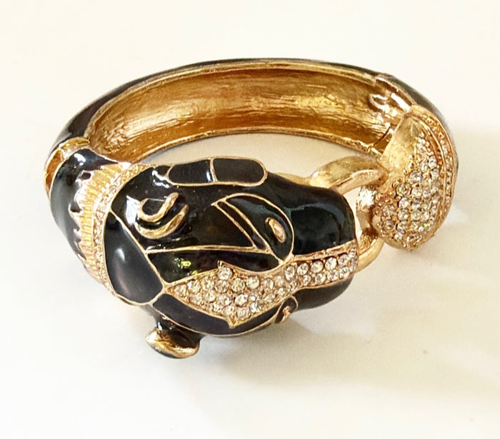 Large vintage statement leopard bracelet.