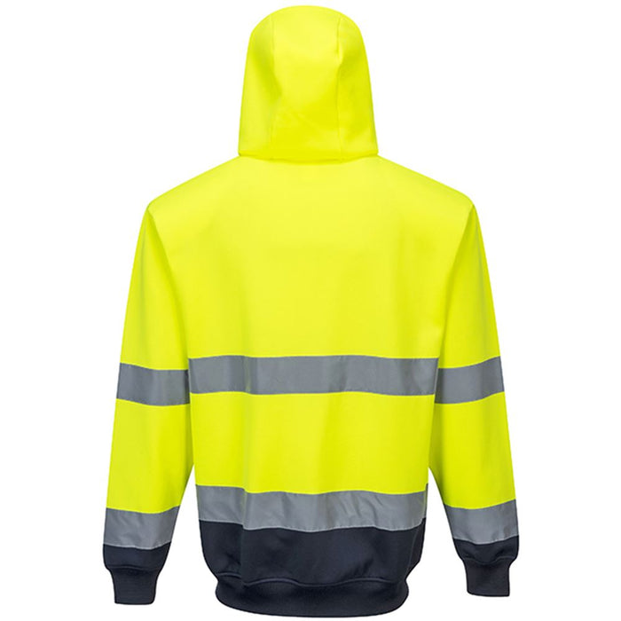 Portwest B317 Yellow/Navy Two Tone Hi Vis Zipped Hoodie