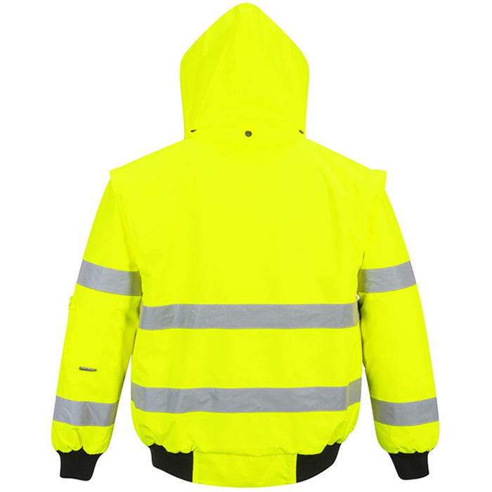 Portwest C467 Yellow Padded Waterproof 3-in-1 Hi Vis Bomber Jacket
