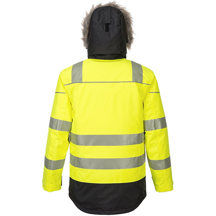 Portwest PW369 PW3 Yellow/Black Padded Waterproof Hi Vis Winter Parka Jacket