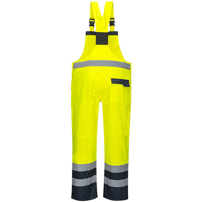 Portwest S488 Yellow/Navy Contrast Hi Vis Waterproof Bib & Brace Overall