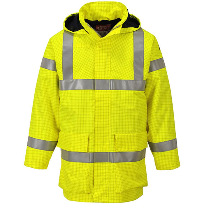 Portwest S774 Yellow Bizflame Rain Waterproof Flame Resistant Anti Static Hi Vis Jacket