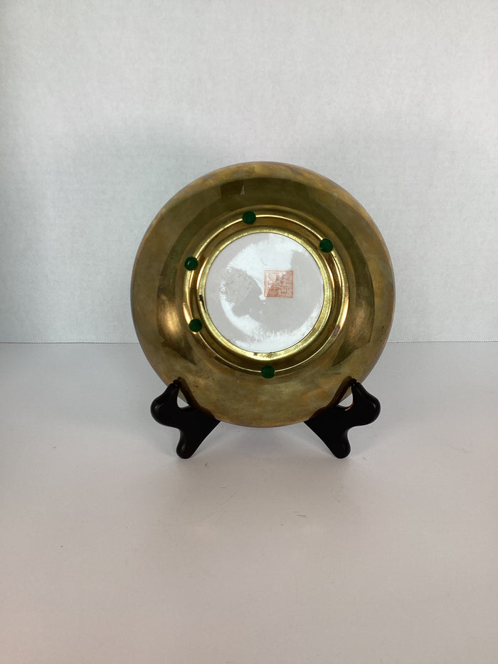 Val- Rose Canton Plate with Brass Trim