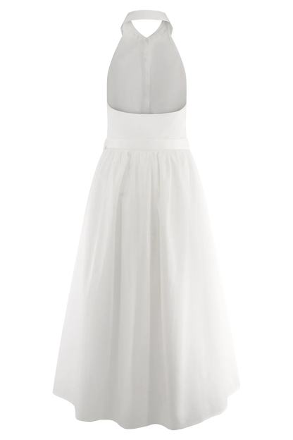 Cindy Collared Midi Dress - White