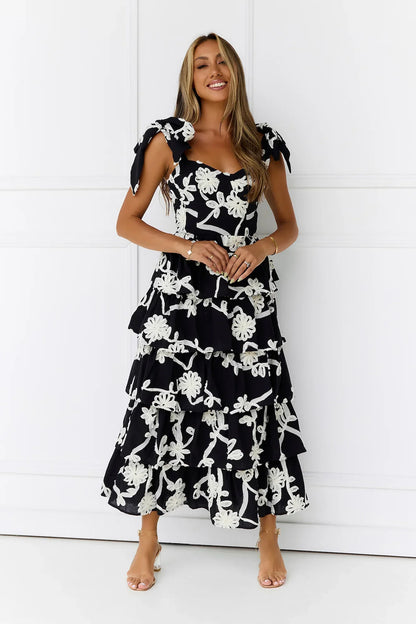 Featherlight Beauty Maxi Dress Black