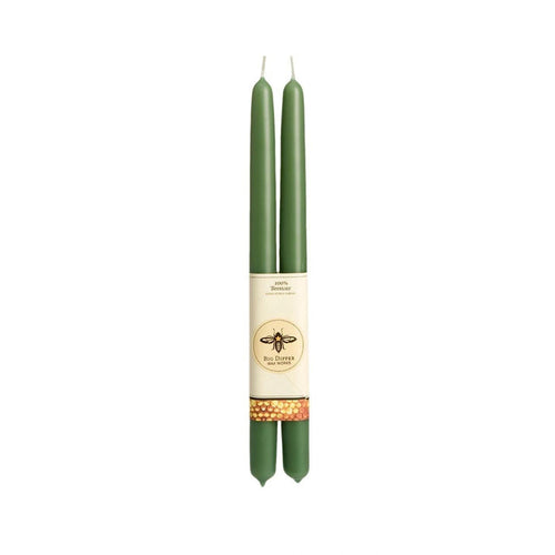 100% Pure Beeswax Tapers Pair in Moss - Potpourri Gift Shop