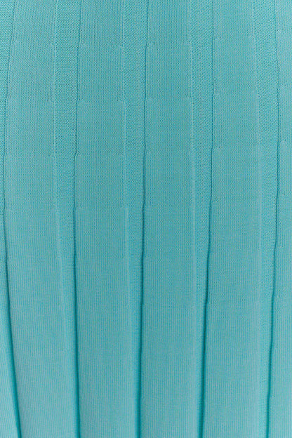 Jacqui Halter Knit Midi Dress - Cyan Blue