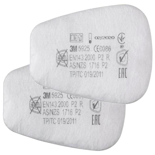 3M 5925 P2 Particulate Prefilters For 6000 7500 Series Masks (Pair)