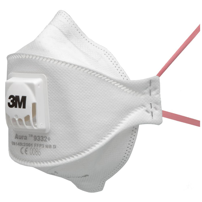3M 9332+ Aura FFP3D Valved Fold Flat Disposable Masks (Pack 10)
