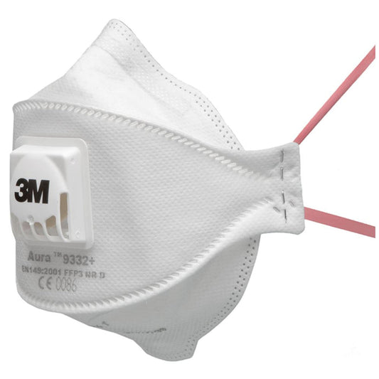 3M 9332+ Aura FFP3D Valved Fold Flat Disposable Masks (Pack 10)