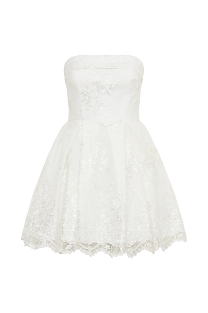 Eileen Lace Mini Dress - White