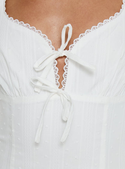 Alyana Textured Mini Dress White