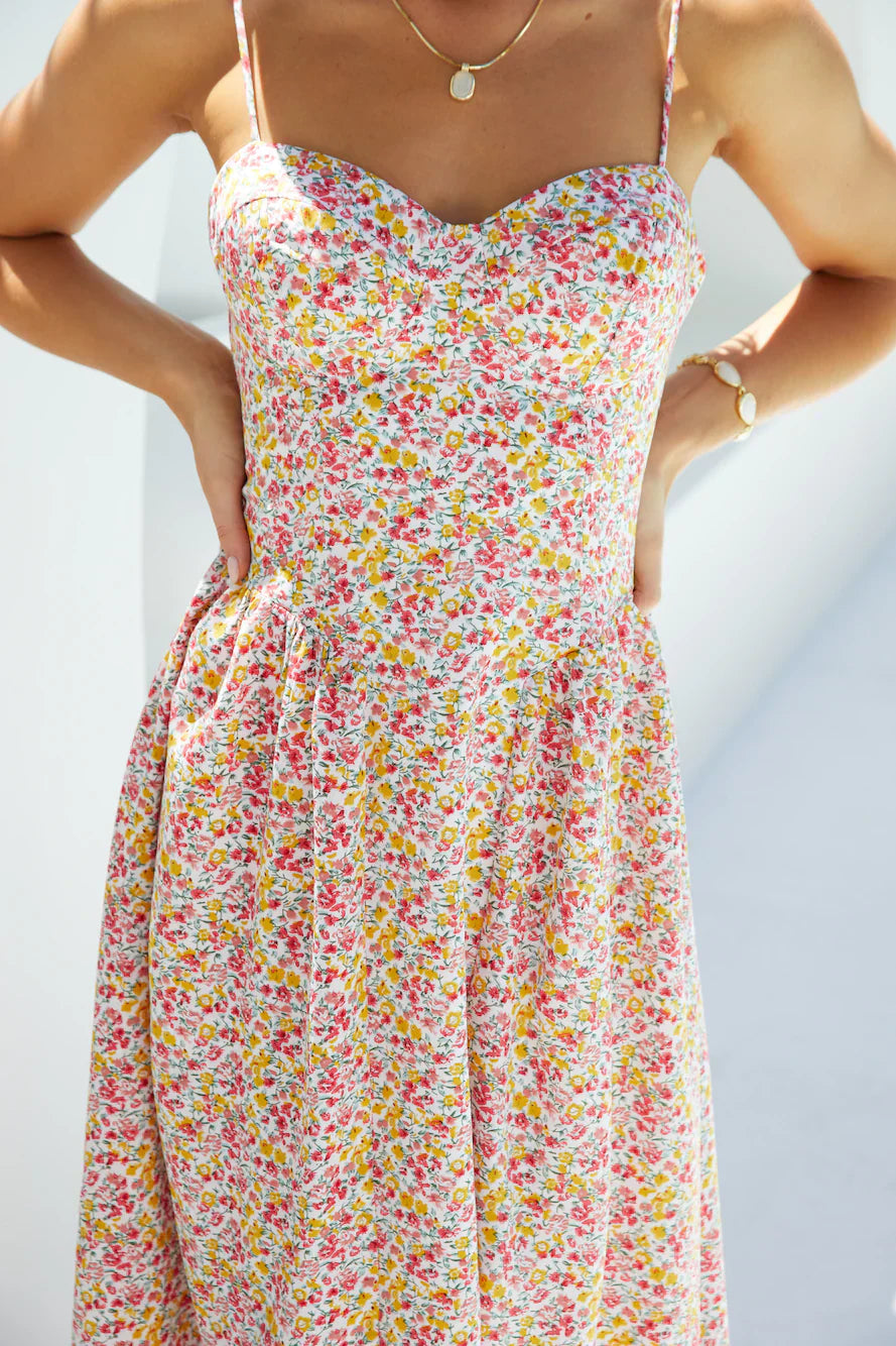 Petal Play Midi Dress Pink