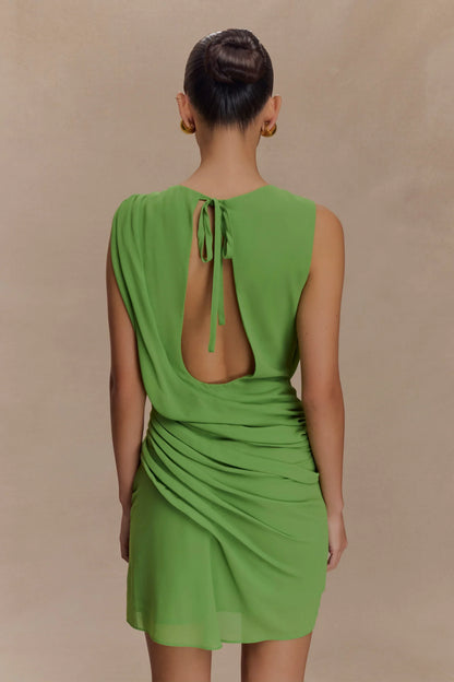 Oria Chiffon Mini Dress - Green