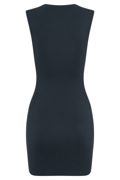 Tatianna Lace Trim Modal Mini Dress - Black