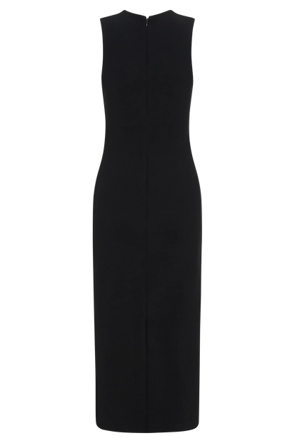 Frida Crepe Midi Dress - Black