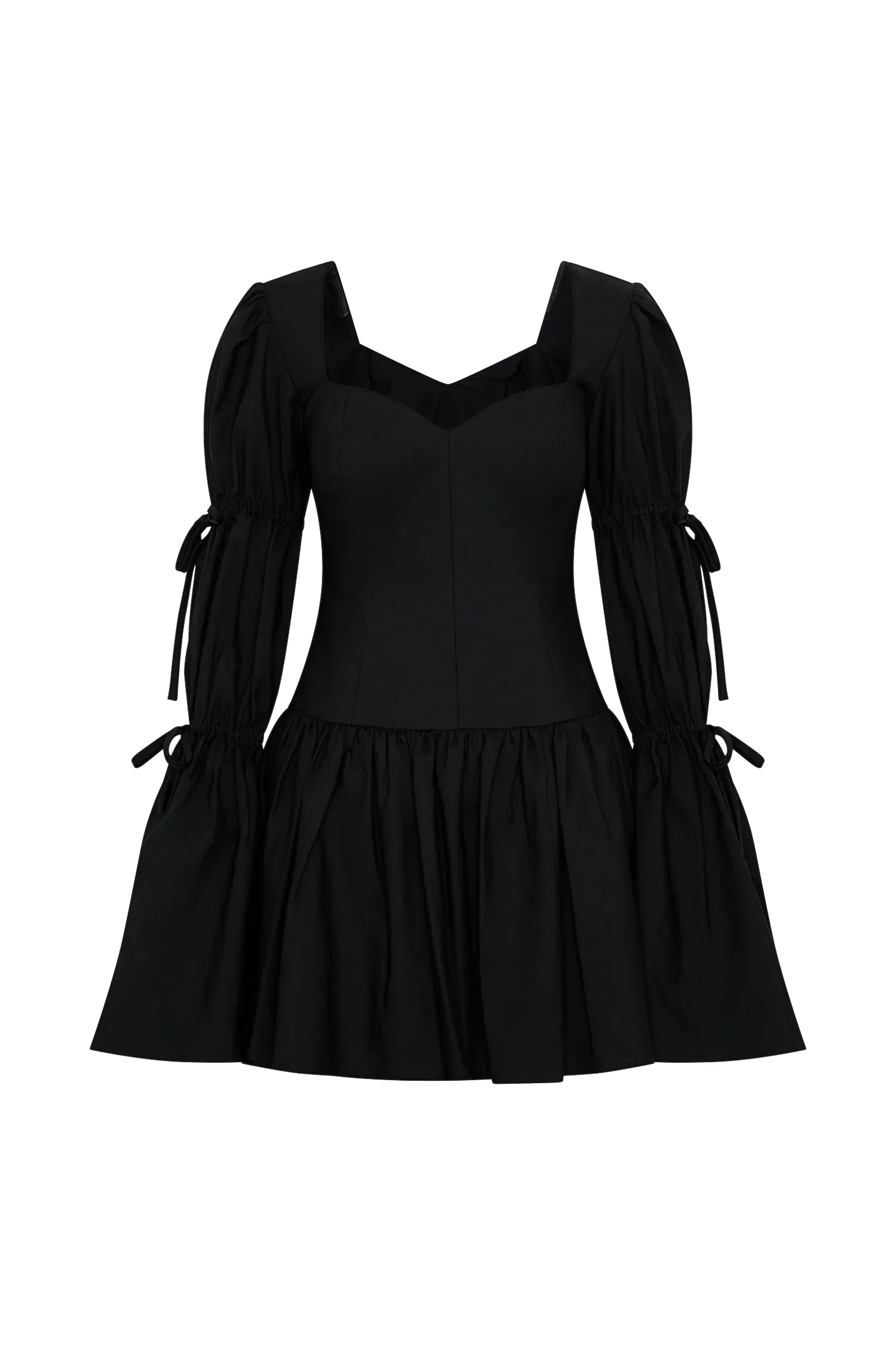 Raine Long Sleeve Cotton Mini Dress - Black