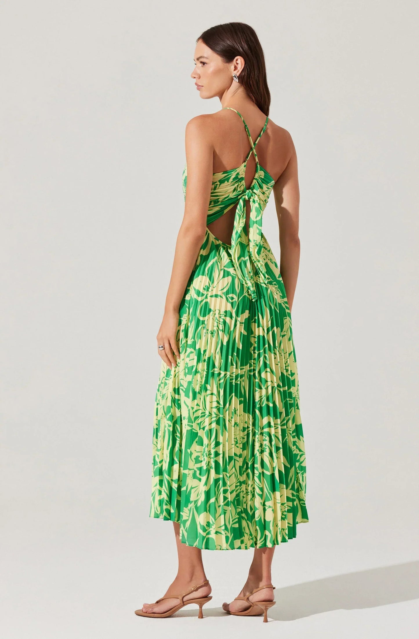 Blythe Floral Plisse Midi Dress