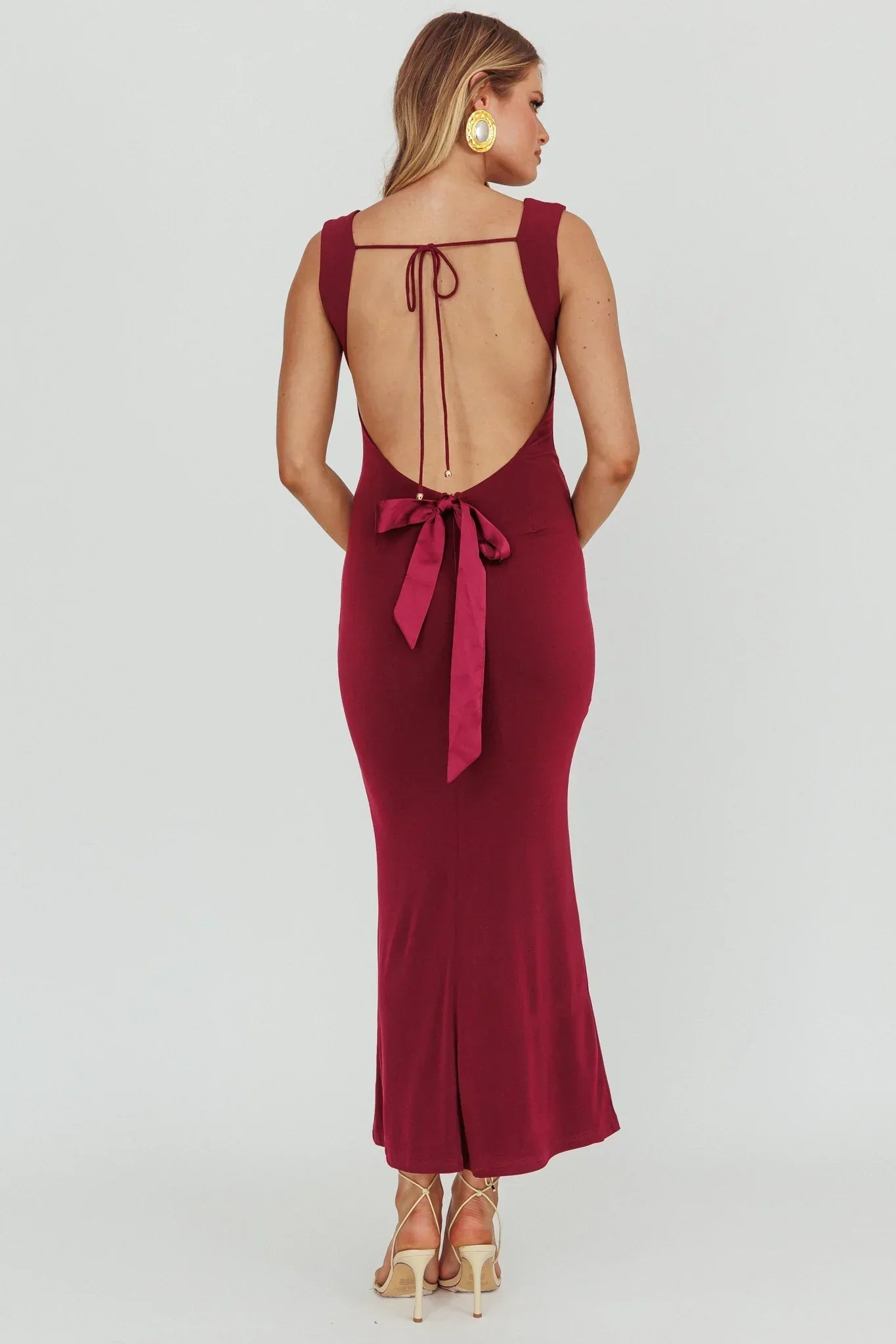 Annabel Bodycon Maxi Dress Wine