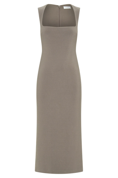 Frida Crepe Midi Dress - Smoke