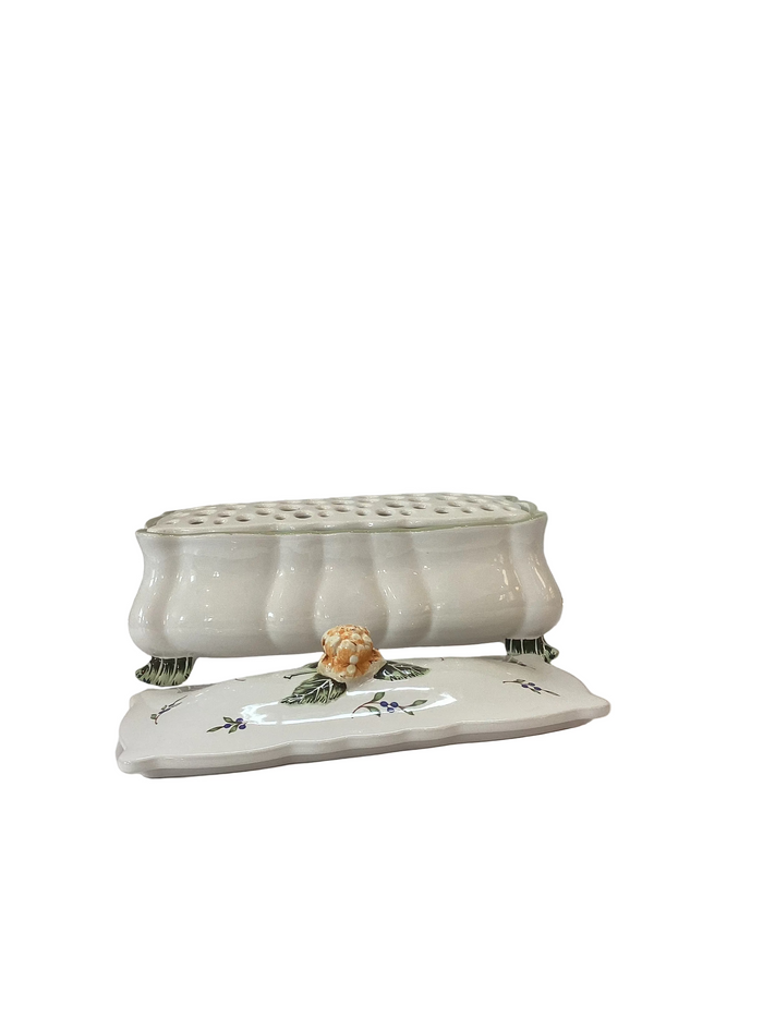Princess House Exclusive "Vintage Garden" Casserole Dish, Lid + Flower Insert
