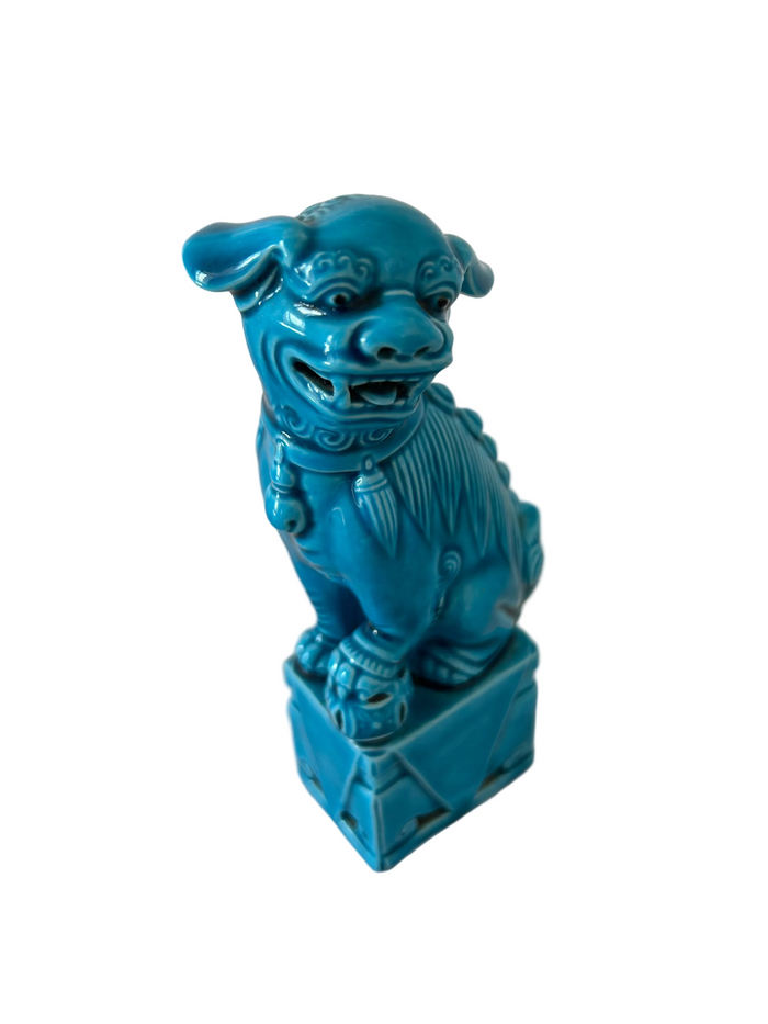 Pair of Vintage Porcelain Foo Dog - Small and Medium