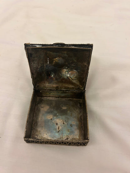 vintage silver-plated filigree trinket box