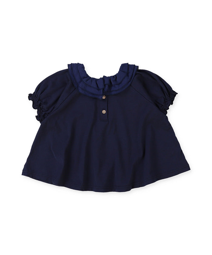 Baby Clear Spinned Cotton Jersey Frilled Collar Tee
