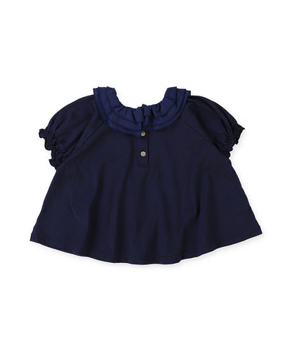 Baby Clear Spinned Cotton Jersey Frilled Collar Tee