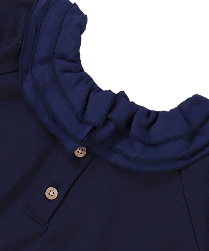 Baby Clear Spinned Cotton Jersey Frilled Collar Tee