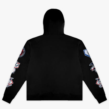 Black BL101 x MLB Established League hoodie — back view