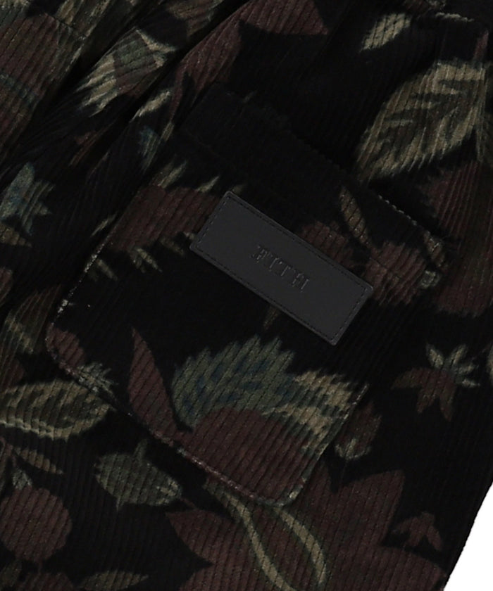 Botanical Print Corduroy Pants