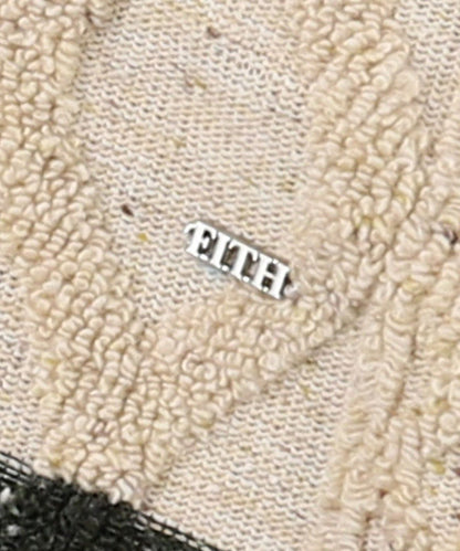 Cable Pile Jacquard Striped Hi-neck Pullover