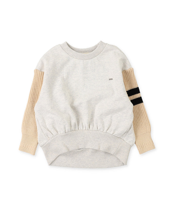 Combination Knit Detachable Collar Sweatshirt