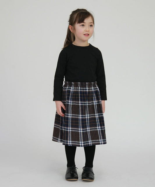 Cotton Jersey and Frannel Checked Dress
