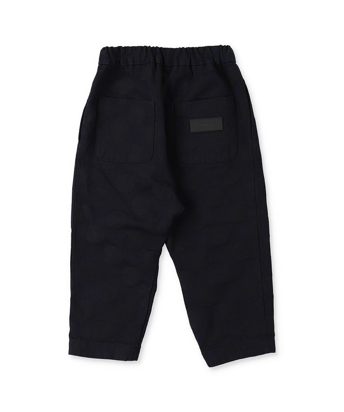 Denim and Coin Dot Jacquard Assymetry Pants