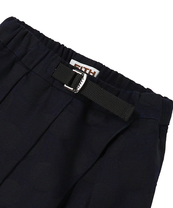 Denim and Coin Dot Jacquard Assymetry Pants