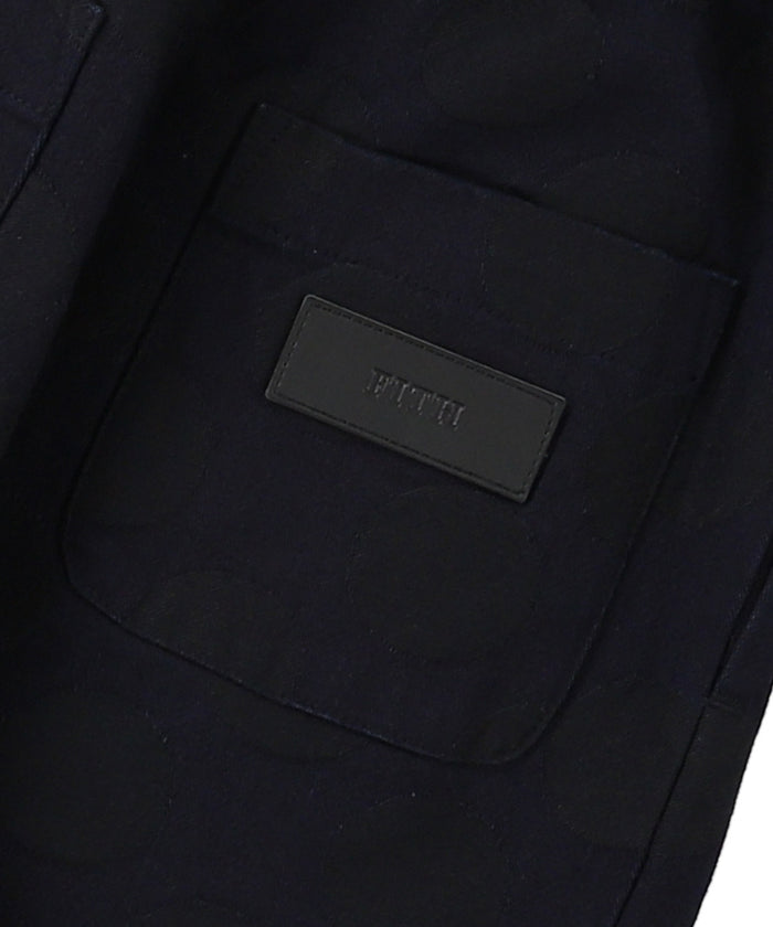 Denim and Coin Dot Jacquard Assymetry Pants