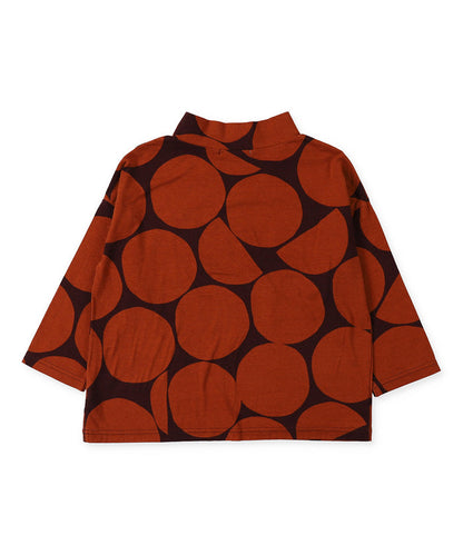 Dot Print Mockneck Long Sleeve Tee