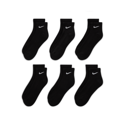 Everyday Cushioned Training Ankle Socks - 6 Pack 'Black'