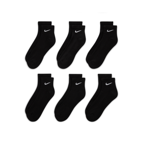 Everyday Cushioned Training Ankle Socks - 6 Pack 'Black'