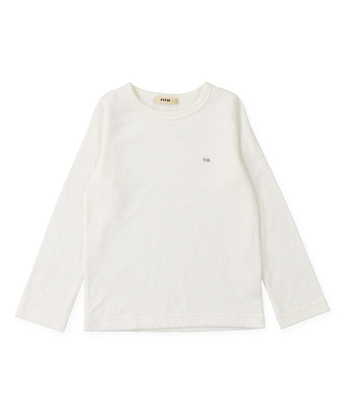 Feather Knit and Double Gauze Long Sleeve Tee