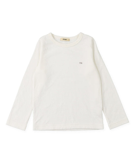 Feather Knit and Double Gauze Long Sleeve Tee