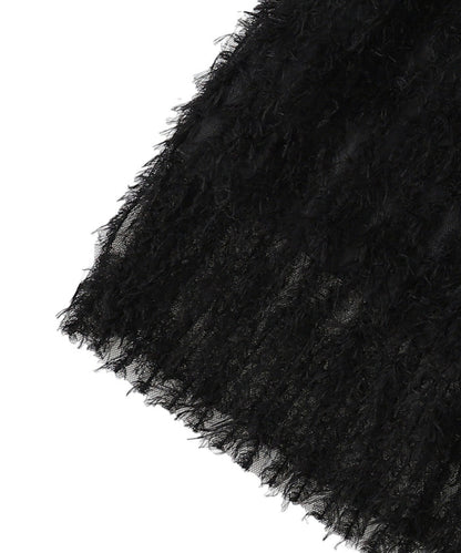 Feather Tulle Long Skirt