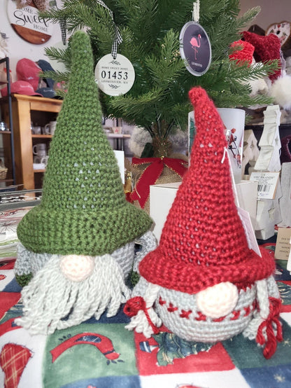 Green Crocheted Gnome 7"x12" - Potpourri Gift Shop