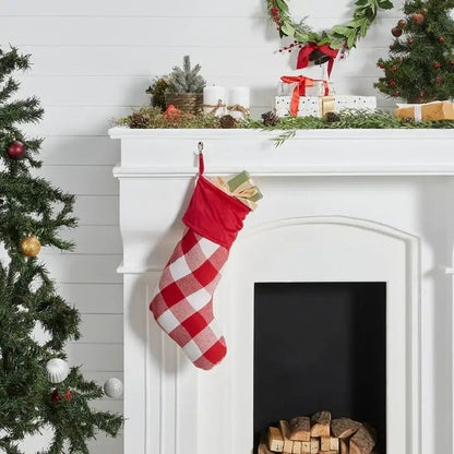 Large Red Check Stocking 12x20 - Potpourri Gift Shop