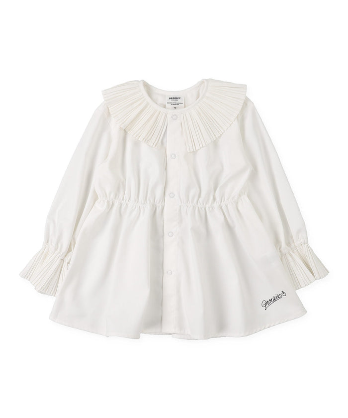 Lawn Pleats-collar Blouse